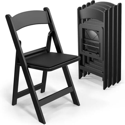Heavy‑Duty Plastic Folding Dining Chair Padded Seat Stackable Foldable Side Chair for Event Party Banquet Home - Plastic...