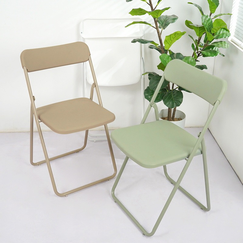 PP Plastic Folding Dining Chair Metal Iron Frame Lightweight Foldable Side Chair for Home Party Balcony Event - Metal dini...