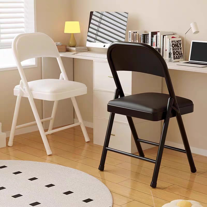 Heavy‑Duty Metal Folding Dining Chair PU Padded Foldable Event Chair for Home Banquet Office - Metal dining chair - QONK...