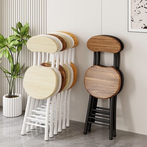 Folding Dining Chair Thick Carbon Steel Legs MDF Seat Back Foldable Side Chair for Home Kitchen Apartment - Metal dining c...