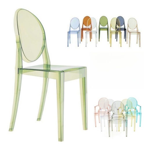 Modern Transparent Plastic Dining Chair Ghost Side Chair for Dining Room - Plastic dining chair - QONKA HOME