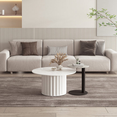 Minimalist Sintered stone coffee table set - Coffee table - QONKA HOME