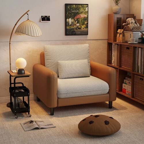 Vintage Single-Seater Sofa, Leather Single-Seater Sofa - Living room furniture - QONKA HOME
