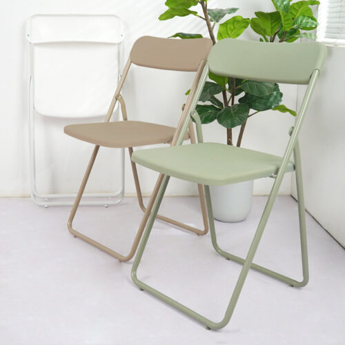 PP Plastic Folding Dining Chair Metal Iron Frame Lightweight Foldable Side Chair for Home Party Balcony Event - Metal dini...