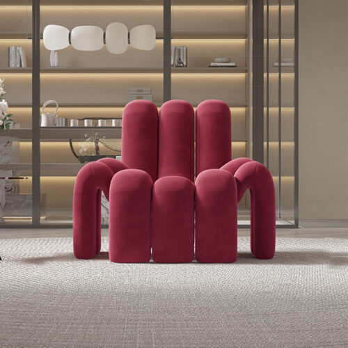 Modern Minimalist Velvet Sofa Chair - Living room furniture - QONKA HOME