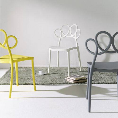 Creative Hollow Flower Back Plastic Dining Chair Stackable Modern Side Chair Multi‑Color Optional for Home Cafe - Plasti...