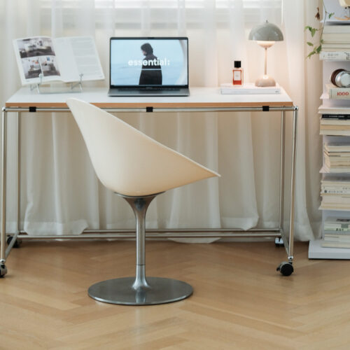 Modern Tulip Shell Dining Chair Eco Friendly PC Seat Aluminum Alloy Base Leisure Side Chair - Metal dining chair - QONKA HOME