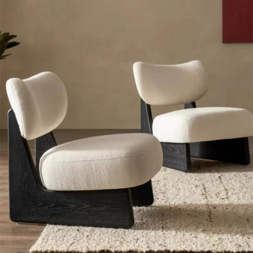 Wabi-sabi Style Solid Wood Single Armchair - Living room furniture - QONKA HOME