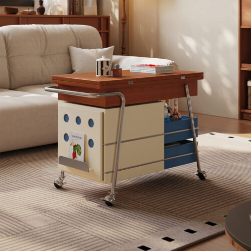 Multifunctional Lift Mobile Folding Coffee Table - Coffee table - QONKA HOME