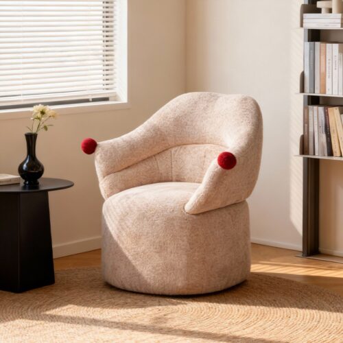 Nordic Style Luxury Single Chair: Retro Style Swivel Chair - Living room furniture - QONKA HOME