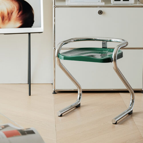 S Shape Cantilever Dining Chair Eco-Friendly PC Seat Chrome Metal Frame Simple Stackable Side Chair for Home Restaurant - ...