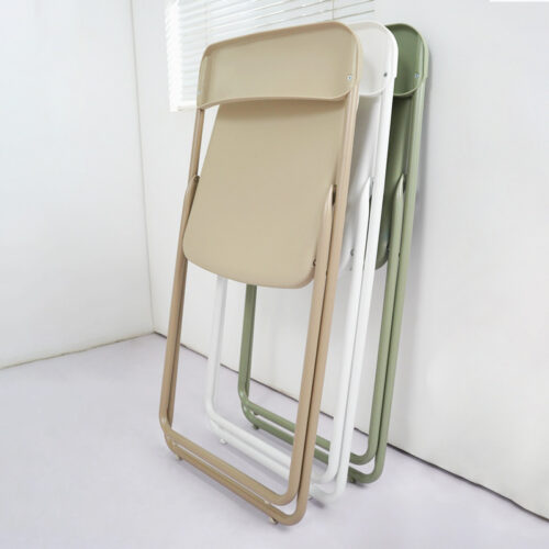 PP Plastic Folding Dining Chair Metal Iron Frame Lightweight Foldable Side Chair for Home Party Balcony Event - Metal dini...