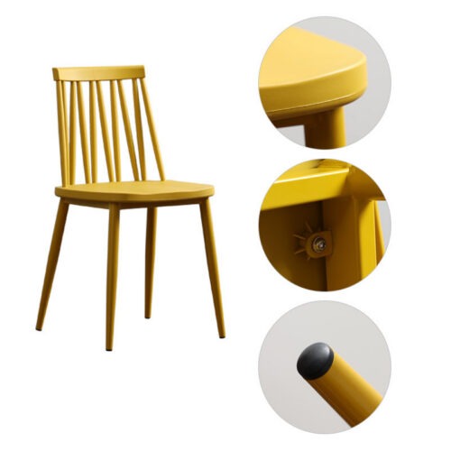 Windsor Style Dining Chair PP Seat Board Iron Frame Modern Plastic Side Chair for Home Kitchen Restaurant Cafe - Metal din...