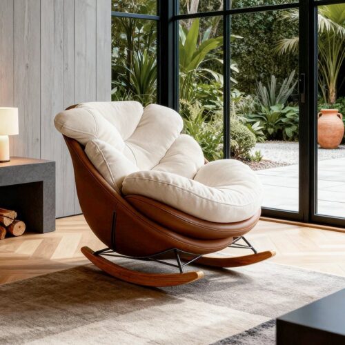 Italian-Style Butterfly Rocking Sofa Chair - Living room furniture - QONKA HOME