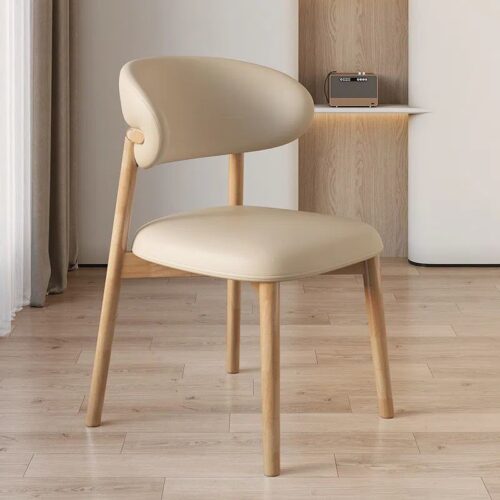 Cream-Style Dining Chairs - Solid wood dining chair - QONKA HOME