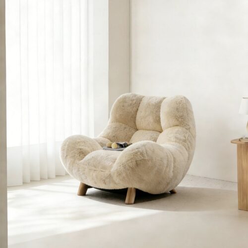 Modern Minimalist Plush Single Sofa - Living room furniture - QONKA HOME