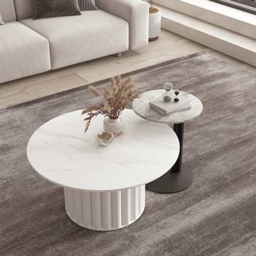 Minimalist Sintered stone coffee table set - Coffee table - QONKA HOME