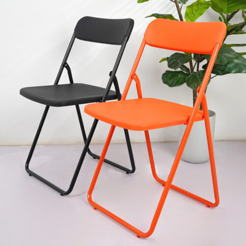 PP Plastic Folding Dining Chair Metal Iron Frame Lightweight Foldable Side Chair for Home Party Balcony Event - Metal dini...