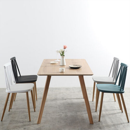 Windsor Style Dining Chair PP Seat Board Iron Frame Modern Plastic Side Chair for Home Kitchen Restaurant Cafe - Metal din...