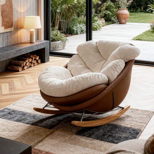 Italian-Style Butterfly Rocking Sofa Chair - Living room furniture - QONKA HOME