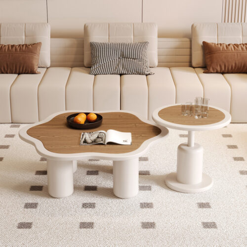 Flower‑Shape Nesting Coffee Table 2‑Pcs Set - Coffee table - QONKA HOME