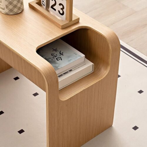 Minimalist Modern Solid Wood Sofa Side Table Living Room Coffee Table Storable Portable Home Furniture Bedroom Balcony Dec...