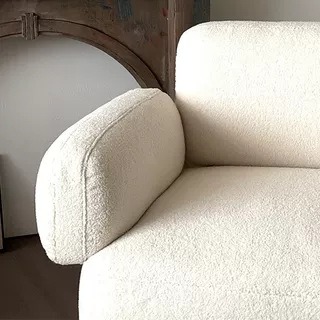Italian-style Single-seater Sofa, French Vintage Wabi-sabi-style Lambswool - Living room furniture - QONKA HOME