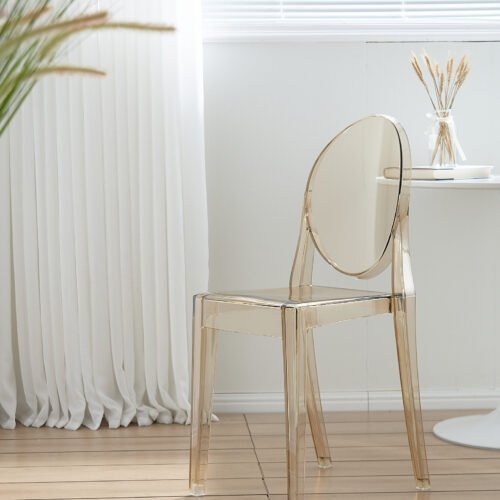 Modern Transparent Plastic Dining Chair Ghost Side Chair for Dining Room - Plastic dining chair - QONKA HOME