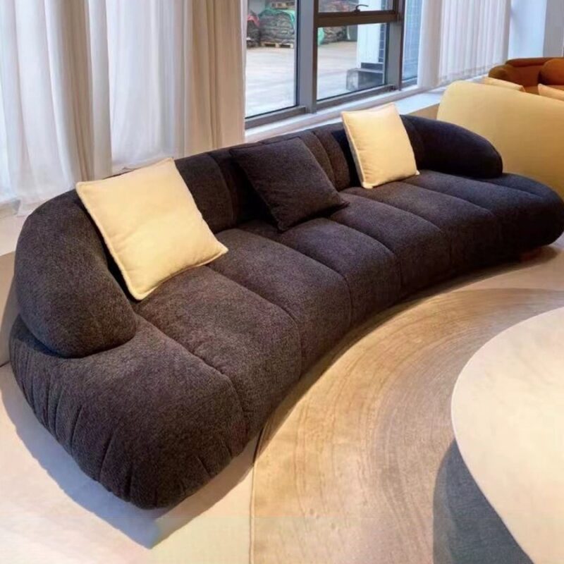 Italian-style Sofa, Curved Sofa, Chenille Fabric, Casual Seating - Living room furniture - QONKA HOME