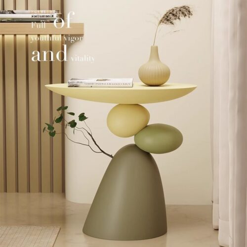 Balancing Pebble Art Decor Side Table - Coffee table - QONKA HOME