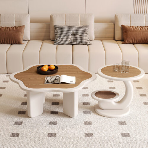 Flower‑Shape Nesting Coffee Table 2‑Pcs Set - Coffee table - QONKA HOME