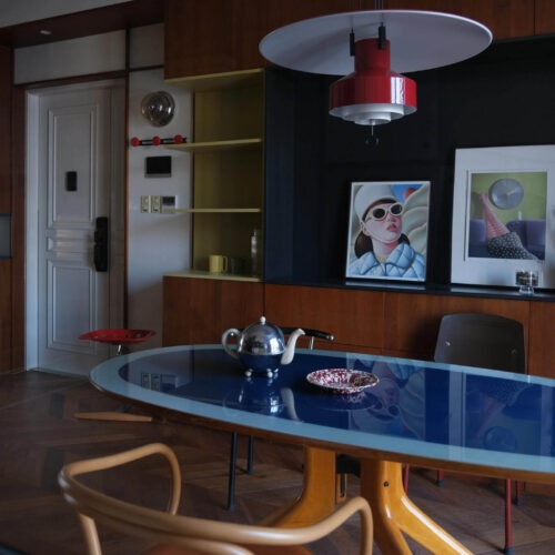 Oval Tempered Glass Dining Table Solid Ash Wood Tripod Base Mid-Century Modern Dining Table for Home Dining Room - Dining ...