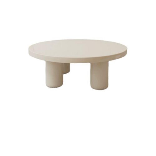 Nordic Minimalist Off-White Round Coffee Table Set - Coffee table - QONKA HOME