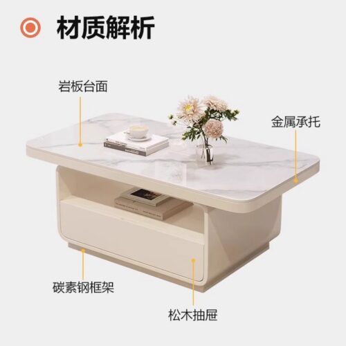 Two-tone Wood Top Storage Coffee Table With Drawer - Coffee table - QONKA HOME