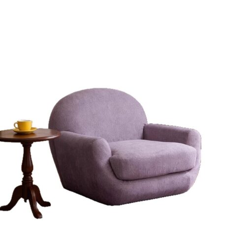 Italian Minimalist Cream Retro Swivel Accent Chair - Living room furniture - QONKA HOME