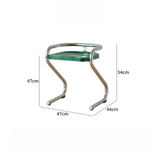 S Shape Cantilever Dining Chair Eco-Friendly PC Seat Chrome Metal Frame Simple Stackable Side Chair for Home Restaurant - ...