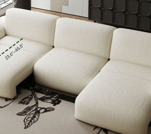 Electric Reclining Cream Textured Cloud Sofa - Sofa - QONKA HOME