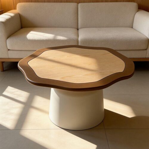 Irregular Flower‑Shaped Nesting Wooden Coffee Table Set - Coffee table - QONKA HOME