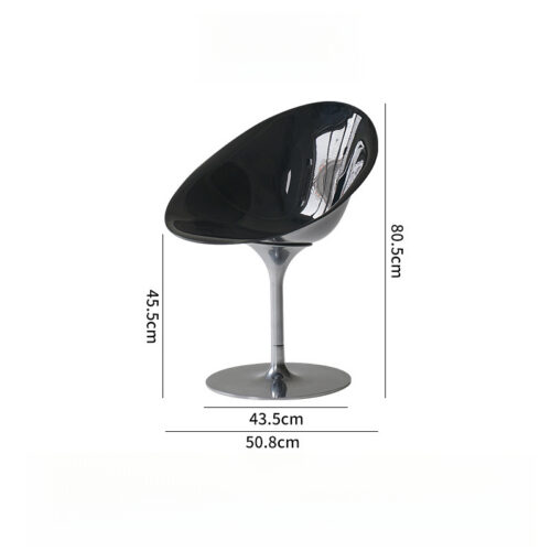 Modern Tulip Shell Dining Chair Eco Friendly PC Seat Aluminum Alloy Base Leisure Side Chair - Metal dining chair - QONKA HOME