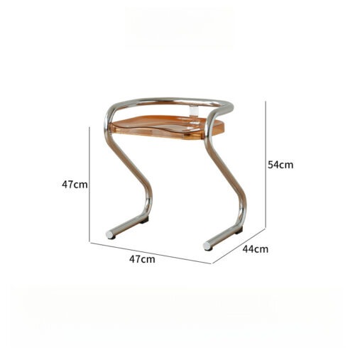 S Shape Cantilever Dining Chair Eco-Friendly PC Seat Chrome Metal Frame Simple Stackable Side Chair for Home Restaurant - ...
