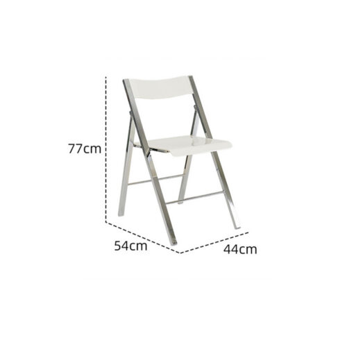 Transparent PC Folding Dining Chair Chrome Plated Metal Legs Foldable Side Chair for Home Kitchen Office Cafe - Metal dini...