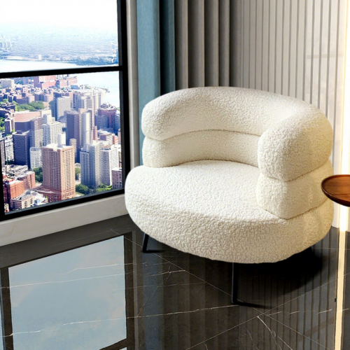 Lambswool lounge chair, minimalist living room chair - Living room chair - QONKA HOME