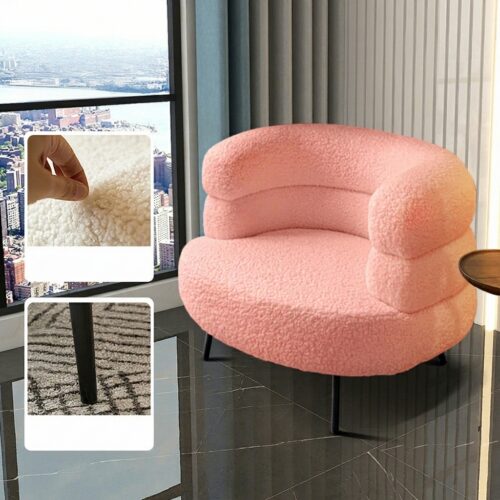 Lambswool lounge chair, minimalist living room chair - Living room chair - QONKA HOME