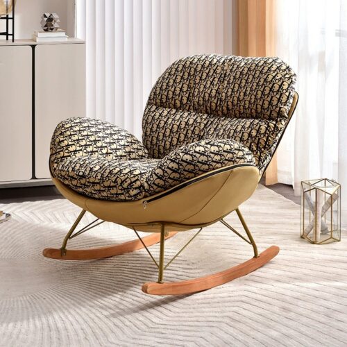 Modern rocking chair comes with a multifunctional footstool - Living room chair - QONKA HOME