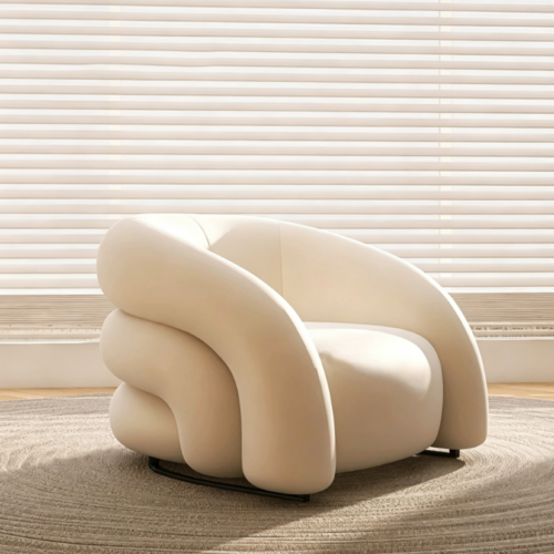Sofa chair with a tiered, curved design - Living room chair - QONKA HOME