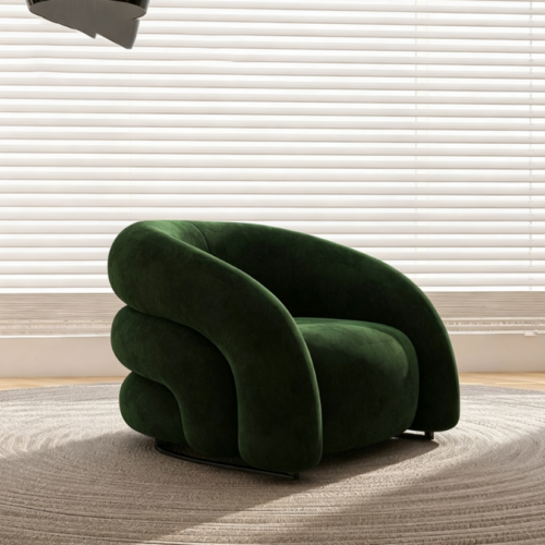Sofa chair with a tiered, curved design - Living room chair - QONKA HOME