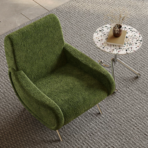 Retro High‑Back Accent Armchair - Living room chair - QONKA HOME