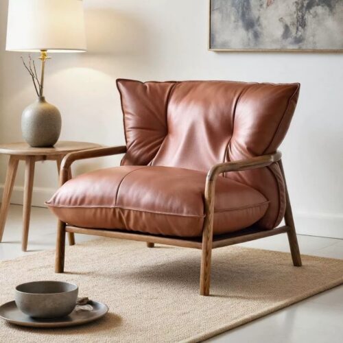 Solid wood frame single armchair - Living room chair - QONKA HOME