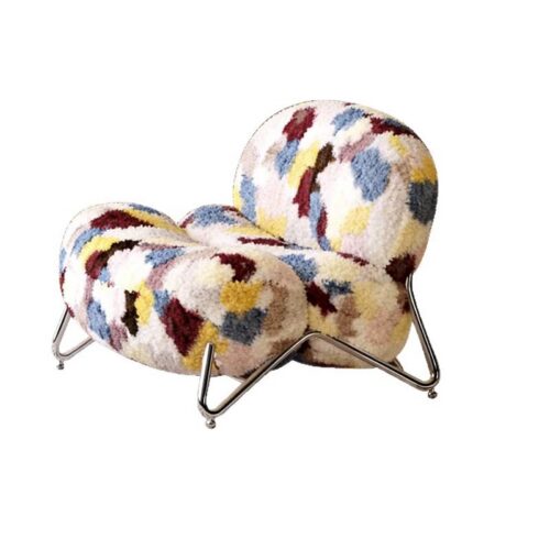 Multicoloured Plush Leisure Chair - Living room chair - QONKA HOME