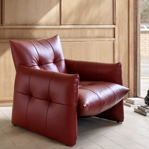 Leather single armchair, living room furniture - Living room chair - QONKA HOME